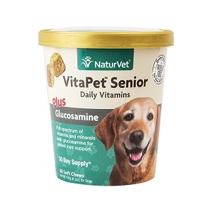 NaturVet VitaPet Senior Daily Vitamins Soft Chews Plus Glucosamine 60ct