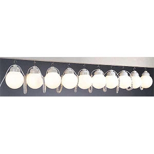 Globe Light Set, 10 White Polycarb Globes