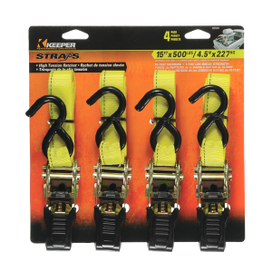 4-Pk. 15-Ft.Ratchet Tiedowns