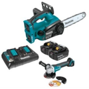 Makita Cordless Chain Saw Kit and 4-1/2 in. Paddle Switch Cut-Off/Angle Grinder 