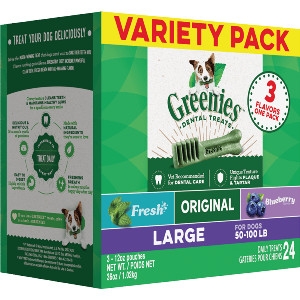 GREENIES™ 3-Flavor Variety Pack Large Size Dog Dental Treats 24 Pack