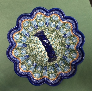 Egg Plate with Band by Lidia's Polish Pottery