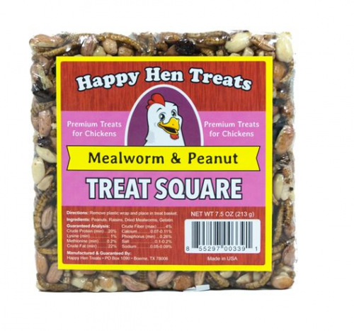 Happy Hen Treat Square, Mealworm and Peanut