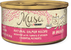 Muse Natural Salmon, Tomato & Spinach Recipe in Gravy, 3 ounce