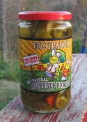 Frog Ranch All-Natural Hot & Spicy Peppered Pickles, 16 ounce jar