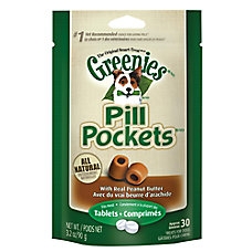 Greenies Pill Pockets Tablet Peanut Butter Flavor, 3.2 ounce bag