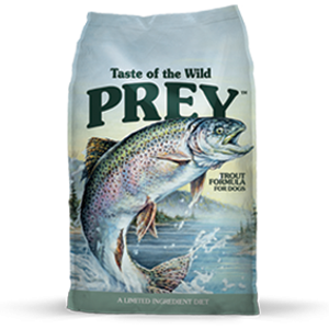 Taste of the Wild Prey Trout Formula Dog Food, 8 and 25 lb. bags
