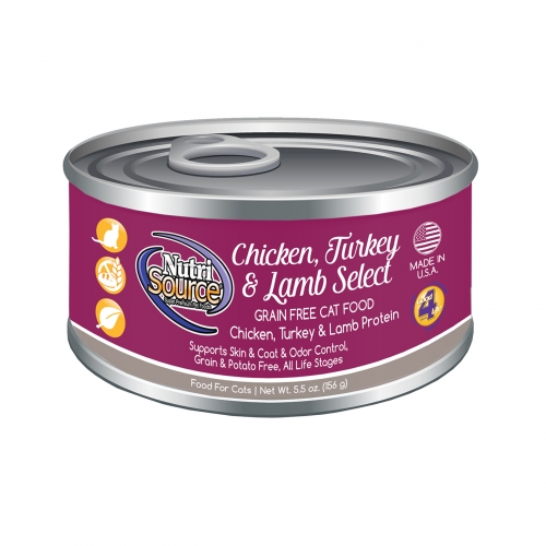 NutriSource® Chicken, Turkey & Lamb Select Grain Free Canned Cat Food