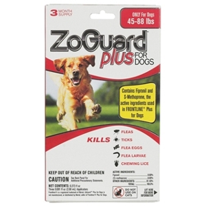 ZoGuard Plus Flea & Tick Drops for Dogs 45-88 lbs
