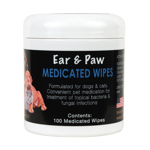 Medicated Ear & Paw Wipes 100ct