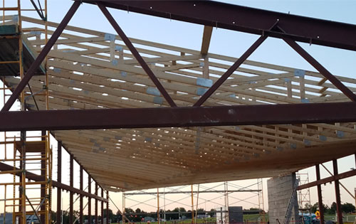 image of a roof under construction