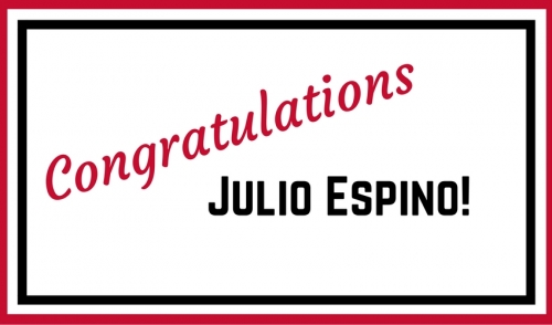 Congrats to Julio Espino