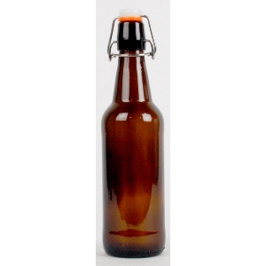 Flip Top Amber Beer Bottles, 16OZ - Case of 12