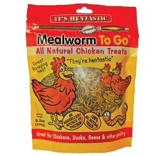 Hen-Tastic Mealworm To Go Chicken Treats, 3.5 oz