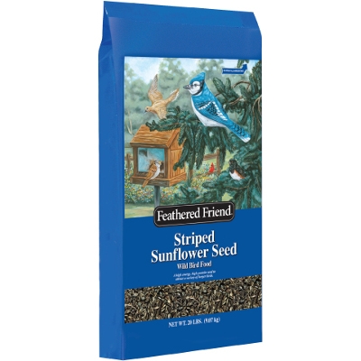 Feathered Friend Grey Striped Sunflower Wild Bird Food, 20lb