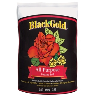 Black Gold All Purpose Potting Soil with Controlled Release Fertilizer, 16 Quarts