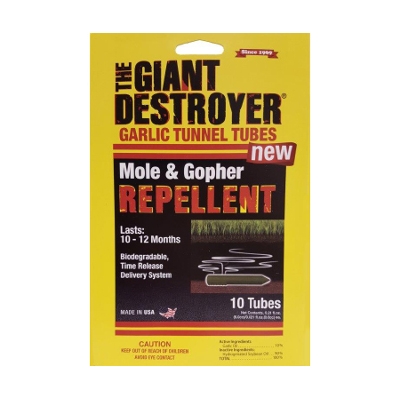The Giant Destroyer Garlic Mole Tunnel Tube Repellent, 10 Pack