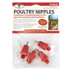 Little Giant Poultry Watering Nipples, 4 Pack