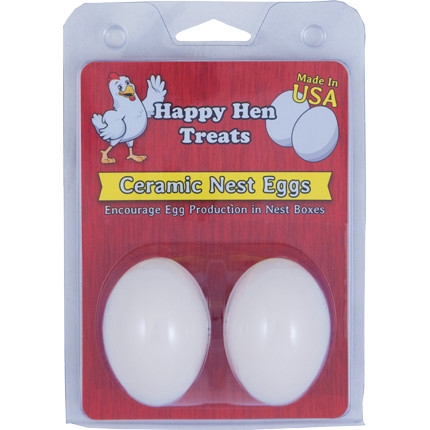 Happy Hen White Ceramic Nest Eggs, 2pk