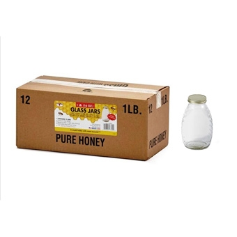 Honey Jar: Glass 16oz (Case of 12)