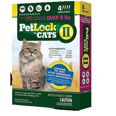 PetLock II Flea & Tick Control for Large Cats, 4 pack