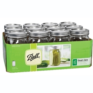 Ball Wide Mouth Quart Mason Jars with Lids, 12 Pack