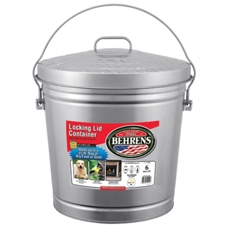Behrens Galvanized Steel Garbage Can with Lid, 10 Gal.