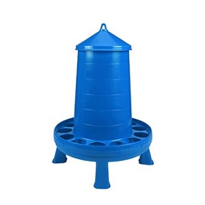 Poultry Feeder with Legs Blue 35lb Capacity