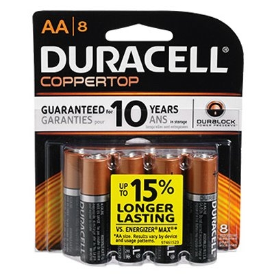AA Coppertop Batteries, 8 Pack