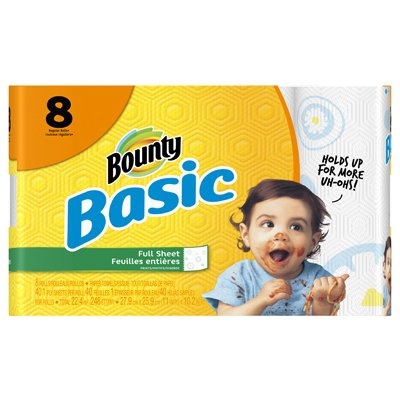 Bounty Basic Paper Towels, 8 Pack