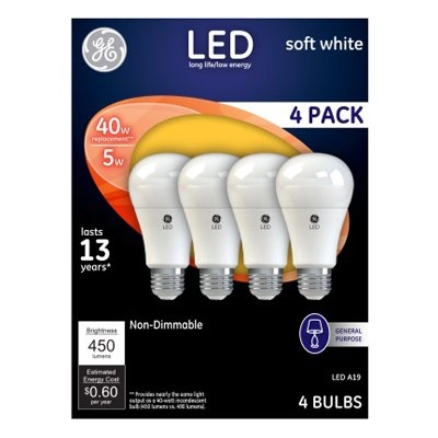 LED Light Bulbs, 4 pk.