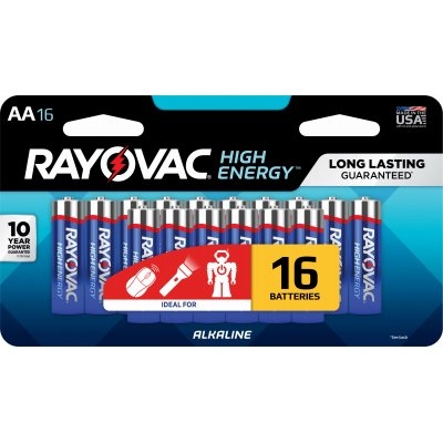 Rayovac AA Alkaline Batteries, 16 pk.