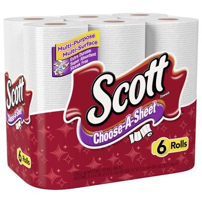 Scott® Choose-A-Sheet Paper Towels, 6 pk.
