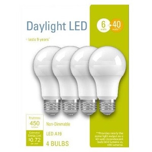 4pk 6w Daylight LED Bulb 