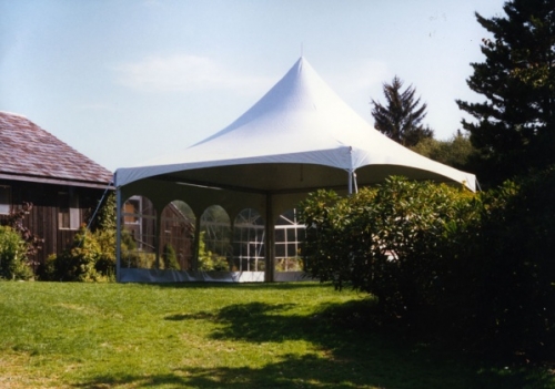 20' x 20' High Peak Frame Tent with Sidewalls