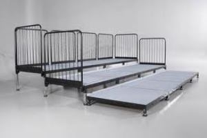 Tiered Staging with Safety Rail