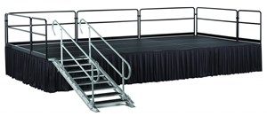 Staging with Safety Rails, Steps and Skirts
