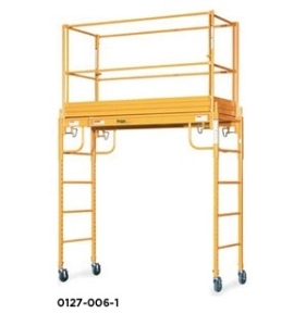 5 Ft Bakers Scaffolding with Safety Cage - Wheels