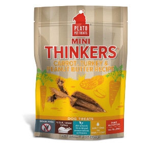 Plato Pet Treats Mini Thinkers Carrot, Turkey & Peanut Butter