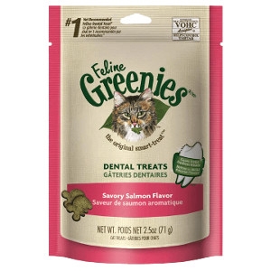 Feline Greenies™ Dental Treats Savory Salmon Flavor 11oz Tub