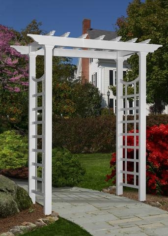 Flat-Top Arch (White Garden Trellis)