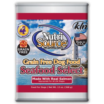 NutriSource Grain Free Seafood Select Canned Dog Food, 13 oz.