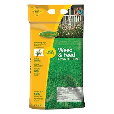 Green Thumb Weed & Feed Lawn Fertilizer, Covers 5,000 sq. ft.