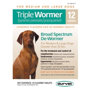 Triple Wormer Medium & Large Dogs 12Ct