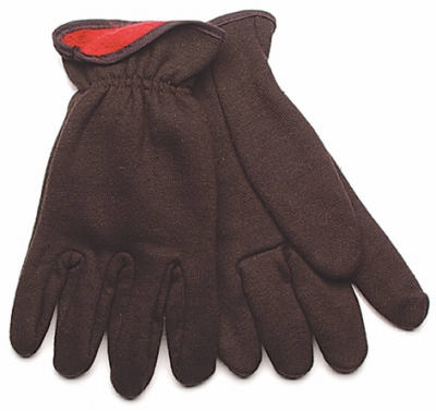 Poly/Cotton Jersey Gloves, Lined, L