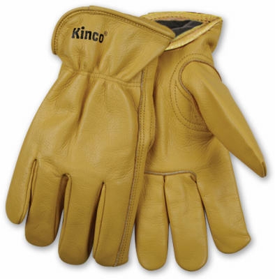 Men's Lined Cowhide Leather Gloves, Medium