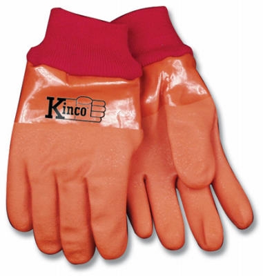 Large Men's Winter Lined Full PVC Gloves