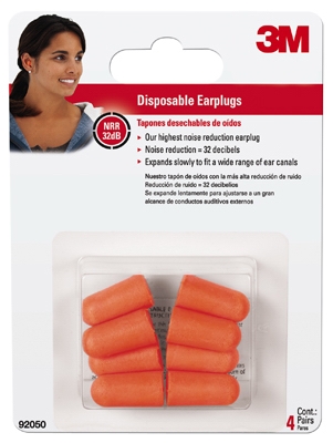 Disposable Earplugs, NRR 32DB, 4-Pr.