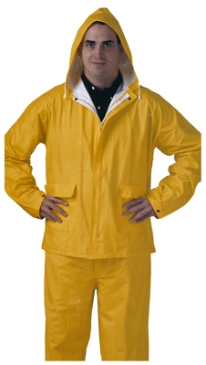 PVC Rainwear .25-Mm Double-ply Suit, Yellow, XL