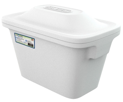 Ice Chest Cooler with Molded Side Carry Handles, Styrafoam, 28-Qt.